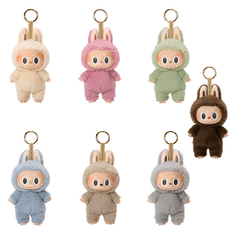Bubble Mart LABUBU Macaron Vinyl Face Series Blind Box Handmade Plush Toy Keychain Pendant