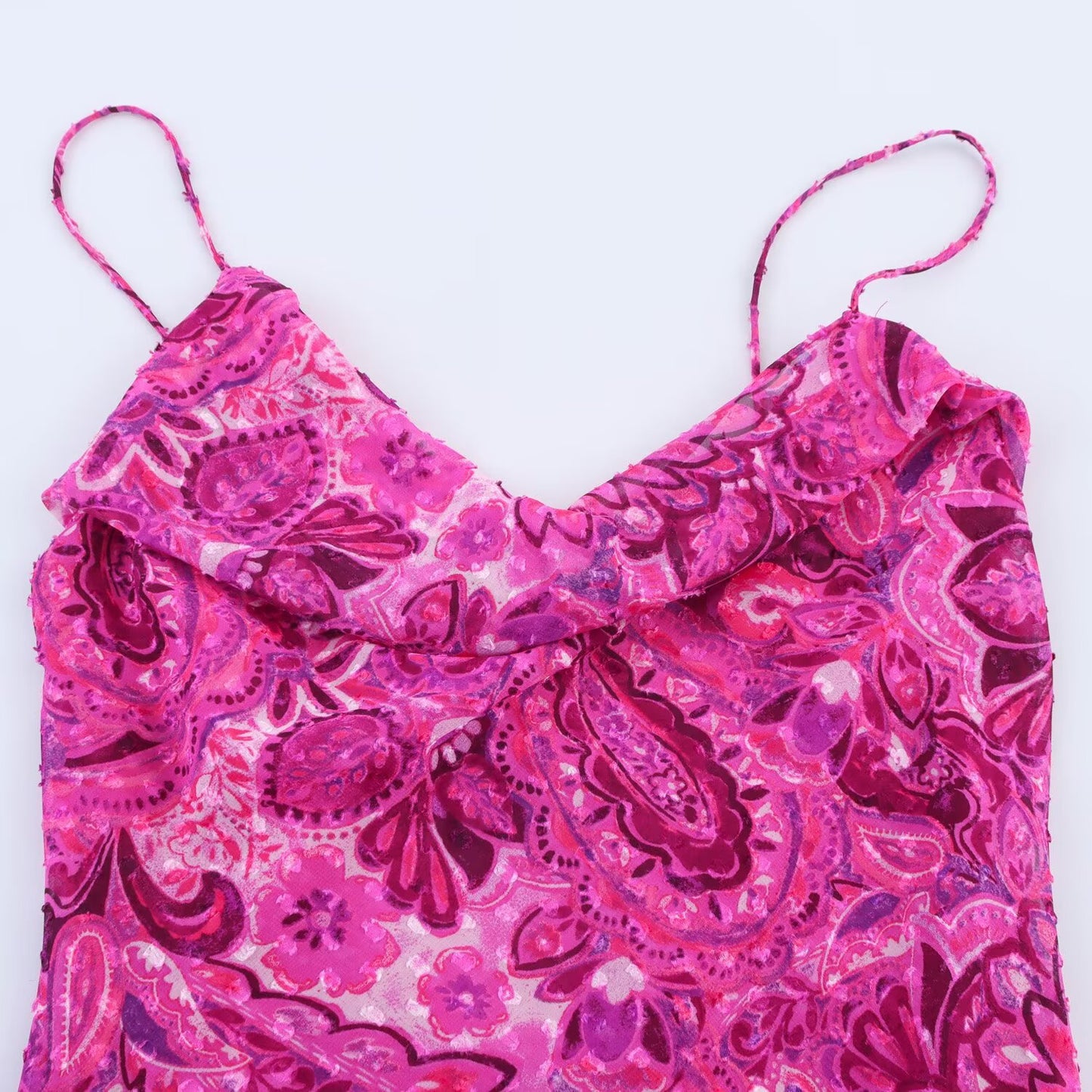 Slim fit printed MIDI camisole dress