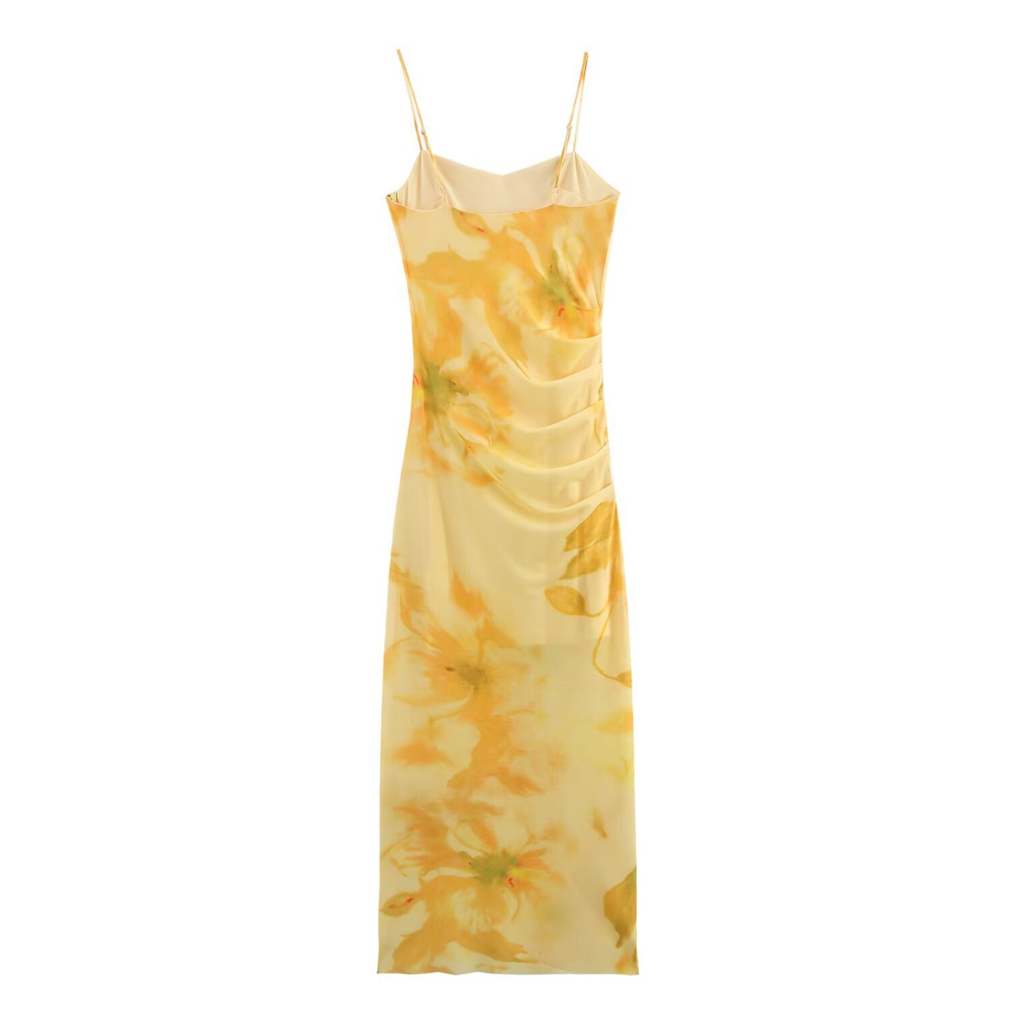 Fashionable printed silk mesh MIDI dress for women