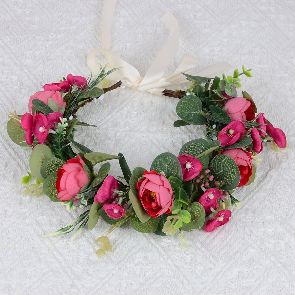 European and American style brides, sweet flower garlands, hair accessories, photography, photography, travel, hairbands, super fairy wedding dresses, dress accessories