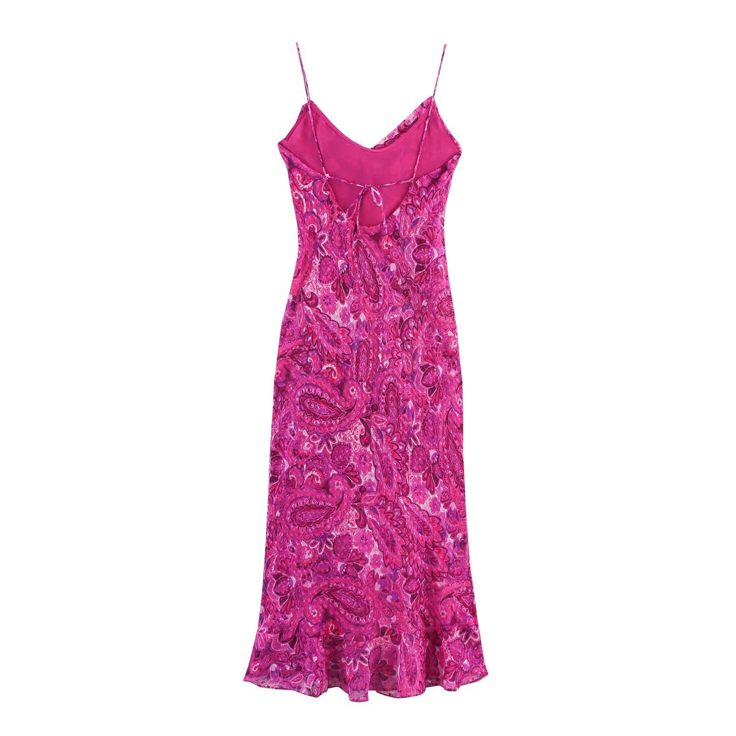 Slim fit printed MIDI camisole dress