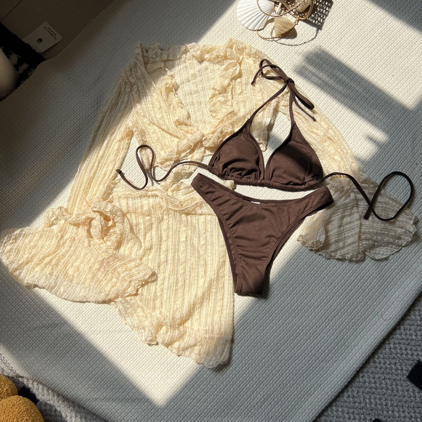 Sexy lace mesh four piece swimsuit bikini bikini